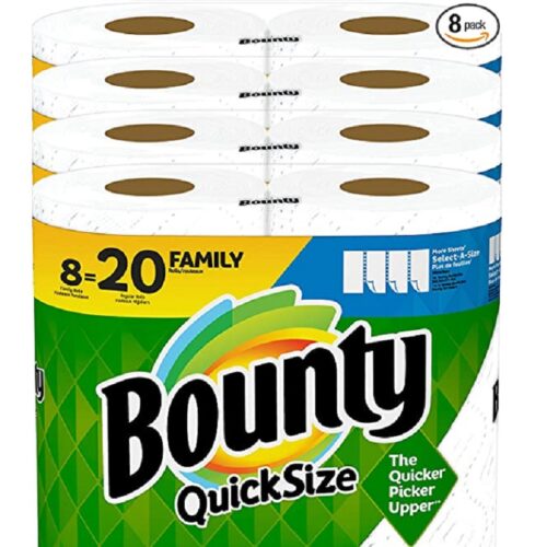 Bounty Quick Size Paper Towels, White, 4 Packs Of 2 Family Rolls = 8 Family Rolls